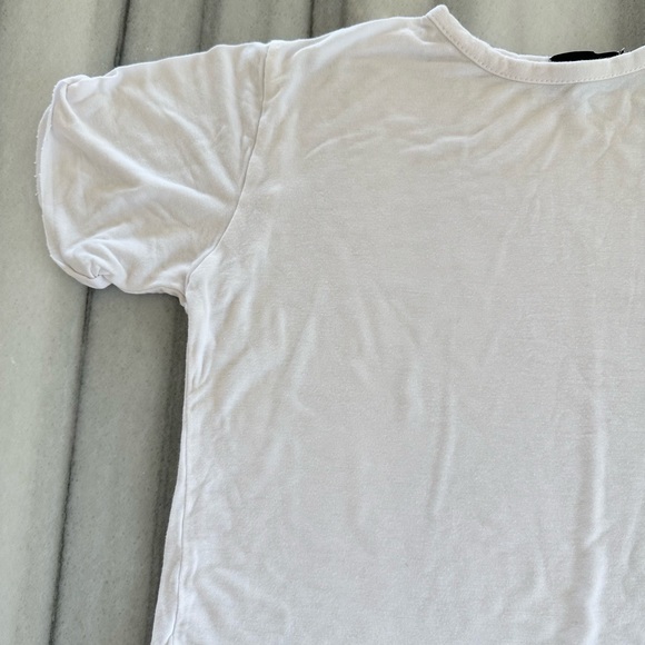White Crop T-Shirt Size US0 NEW - Picture 3 of 6